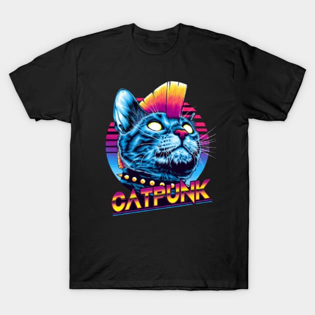 cat punk T-Shirt by Yurii